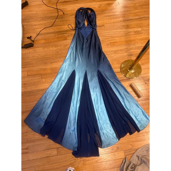 Cache Blue Ombre Satin Gown Y2K Vintage sz 4 - Picture 5 of 10